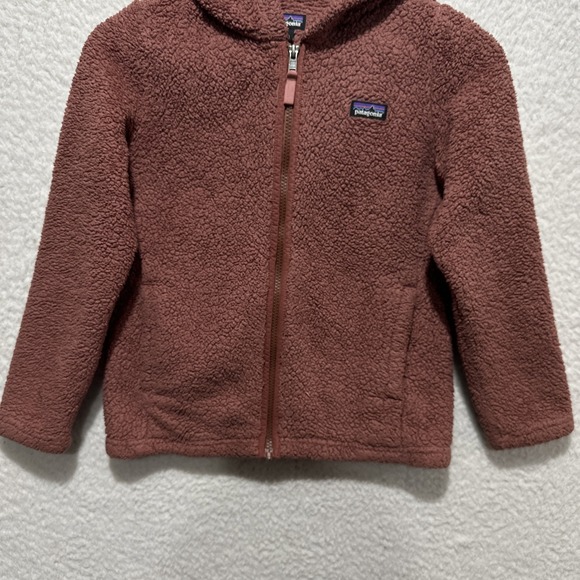 Patagonia Jacket Girls Hoodie Deep Pile Rosebud Fleece Full Zip Jacket Sz M 10 - Picture 5 of 12